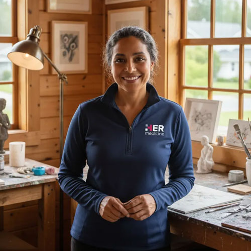 Maya, in her studio